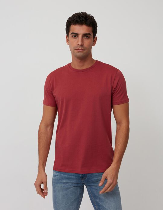 T-shirt Básica, Homem, Vermelha