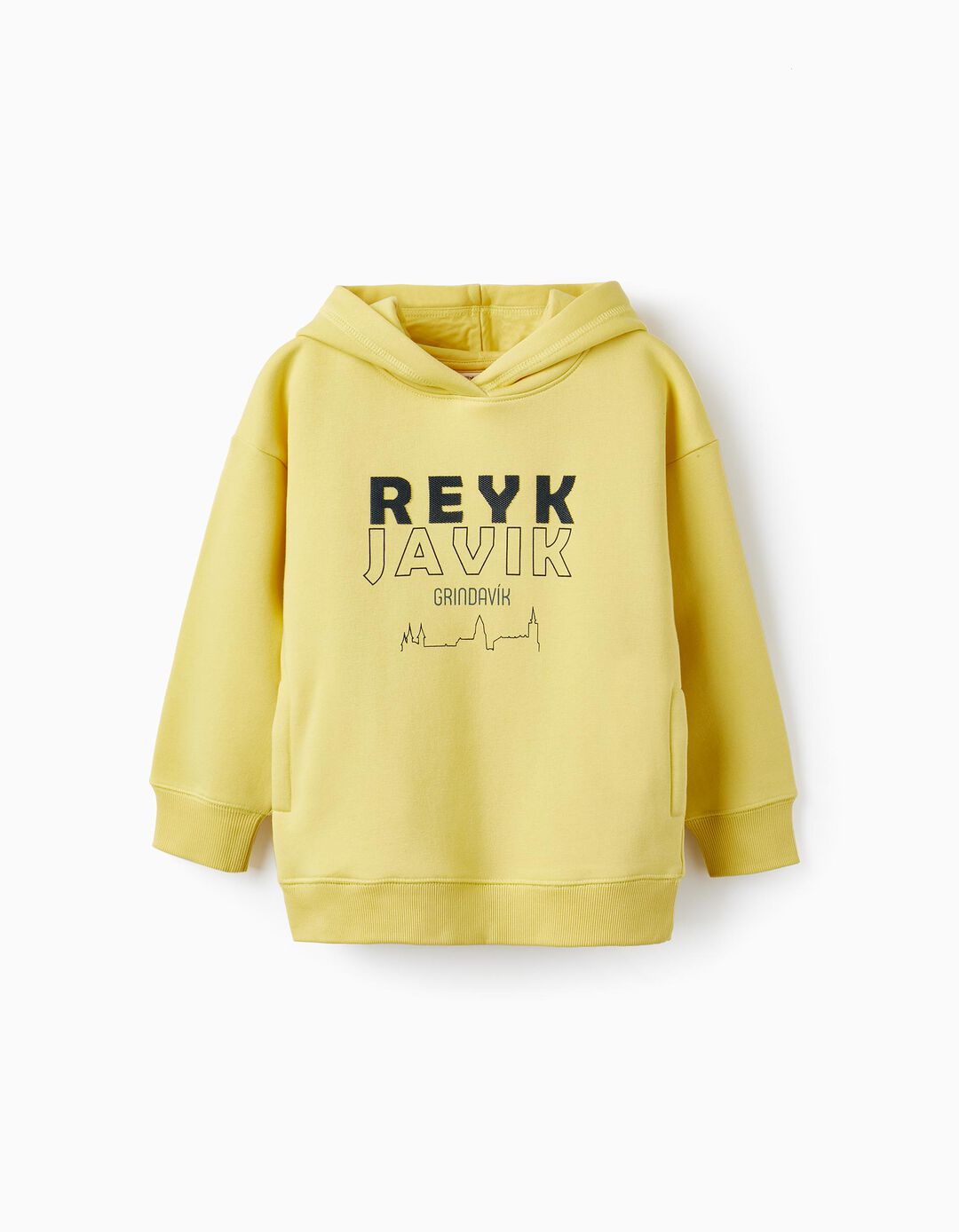 Hooded Sweatshirt in Cotton for Boys, Yellow