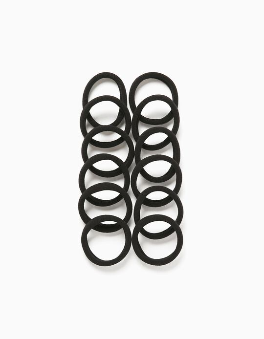 12 Hair Bands for Babies and Girls, Black