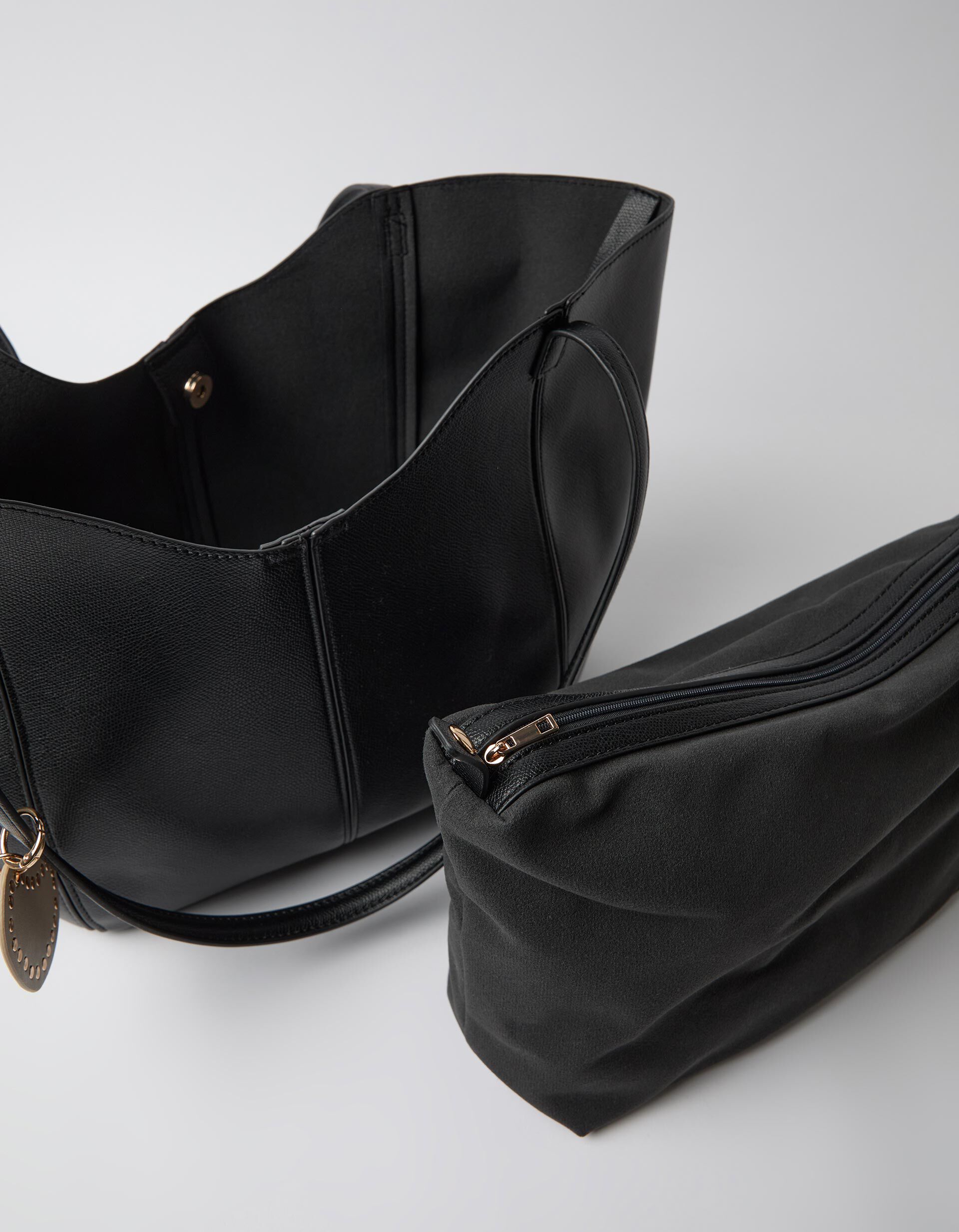 Comprar Online Mala Shopper Com Pendente, Mulher, Preto