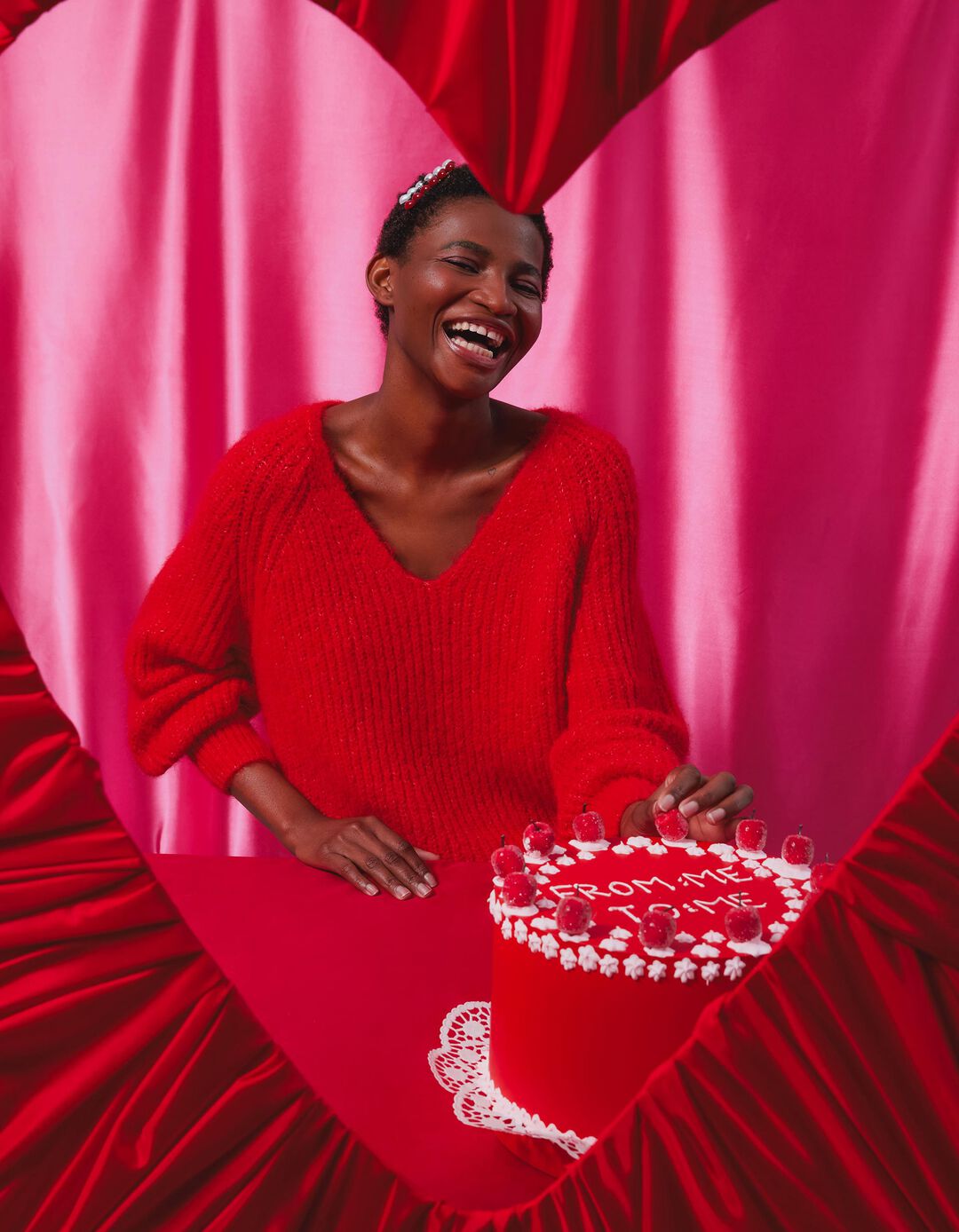 Camisola com L&atilde;, Mulher, Vermelho