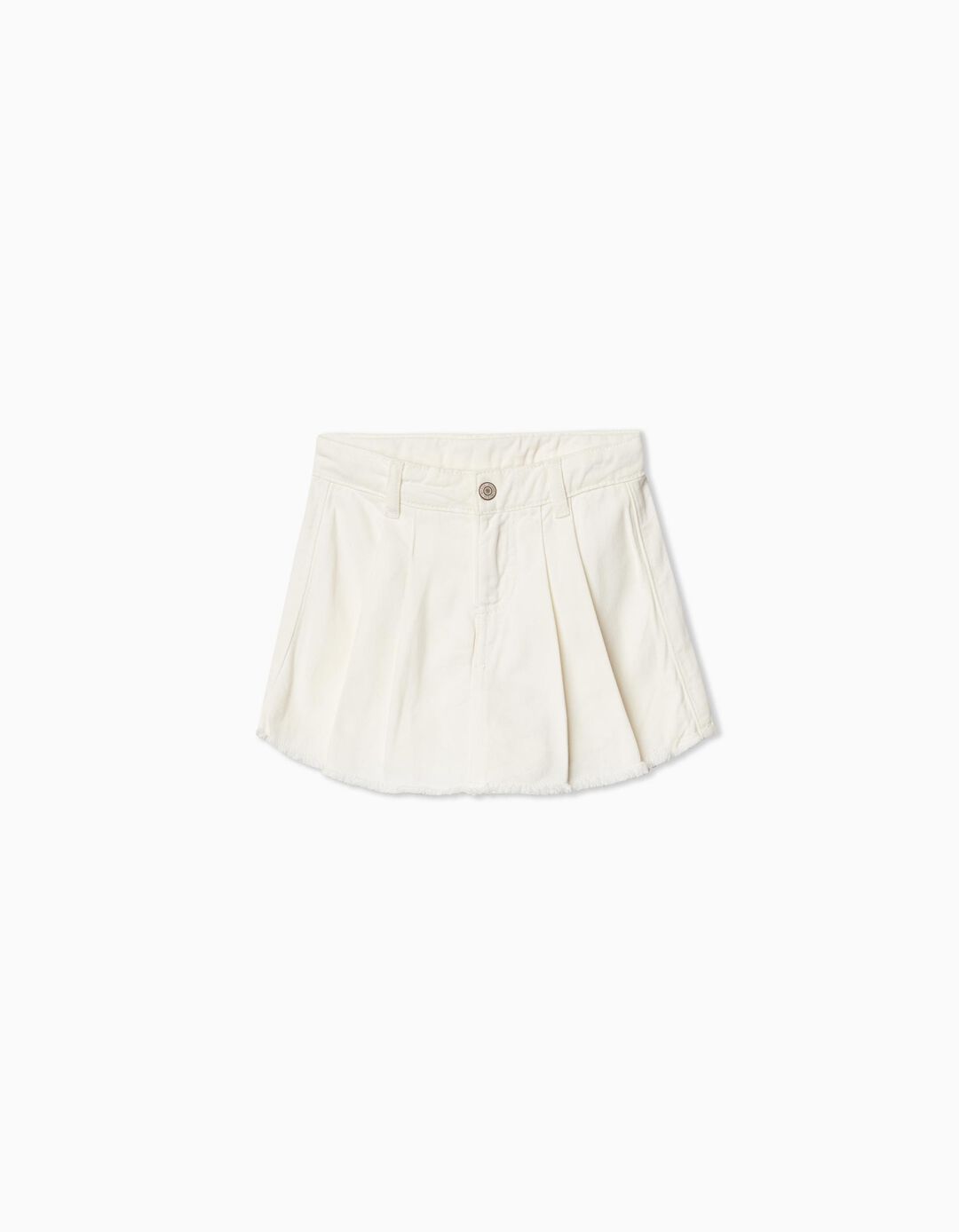 Twill skirt-shorts, Girl, White