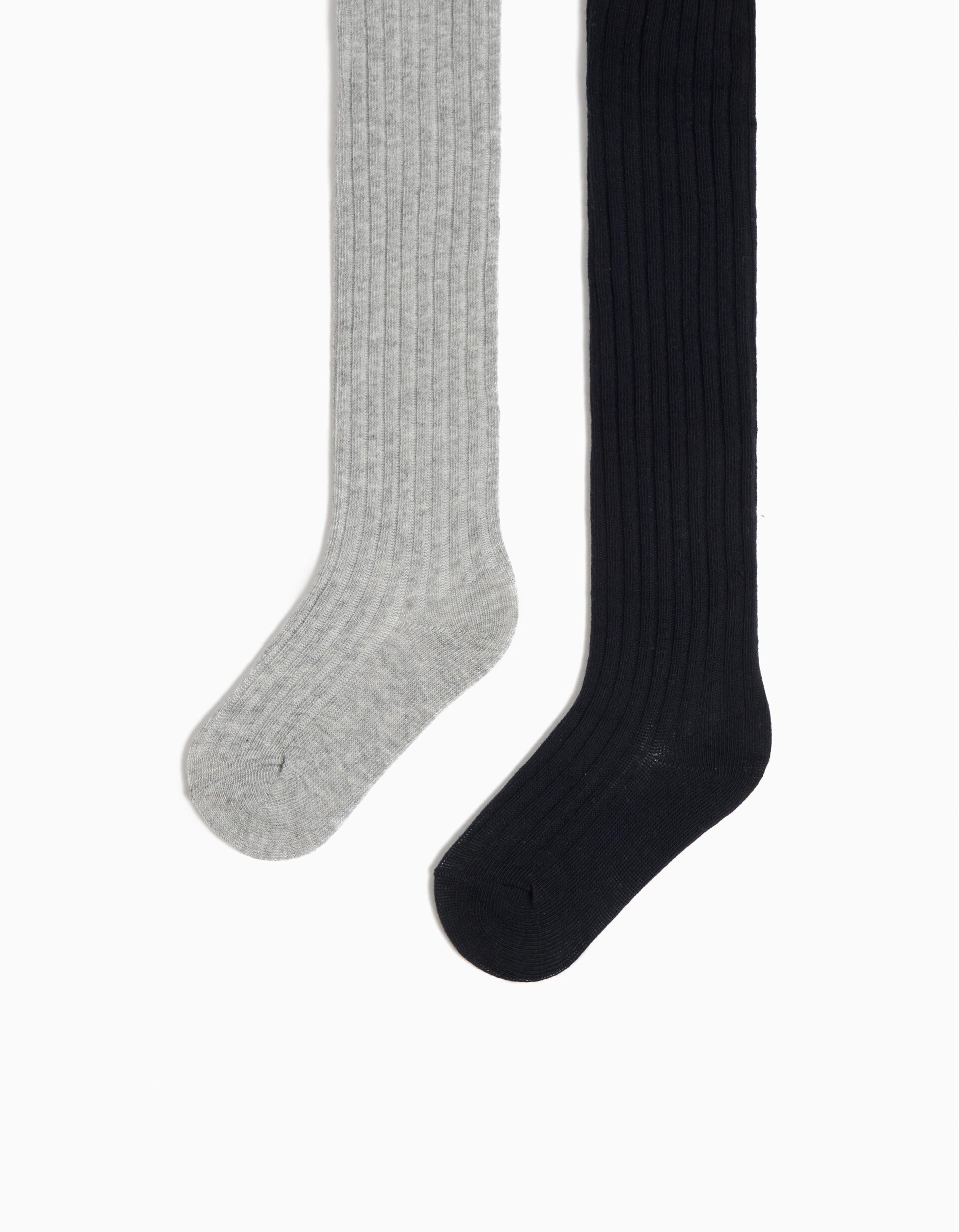 Comprar Online Pack 2 Pares de Collants Canelados, Menina, Multicor