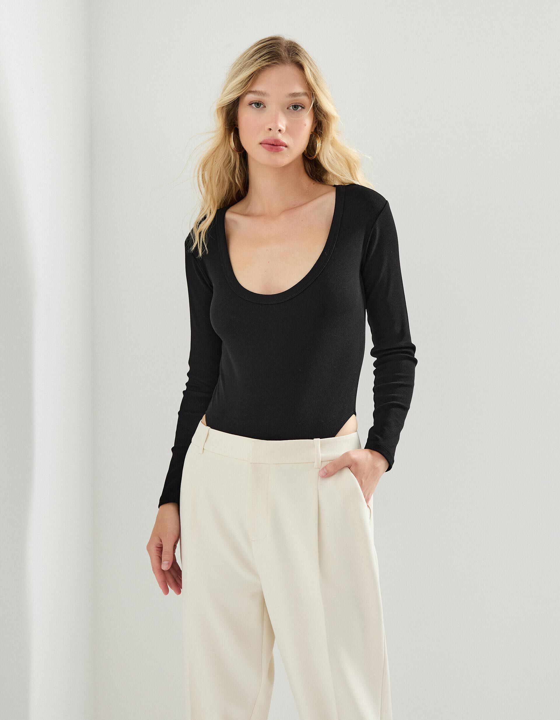 Comprar Online Body de Manga Comprida, Mulher, Preto