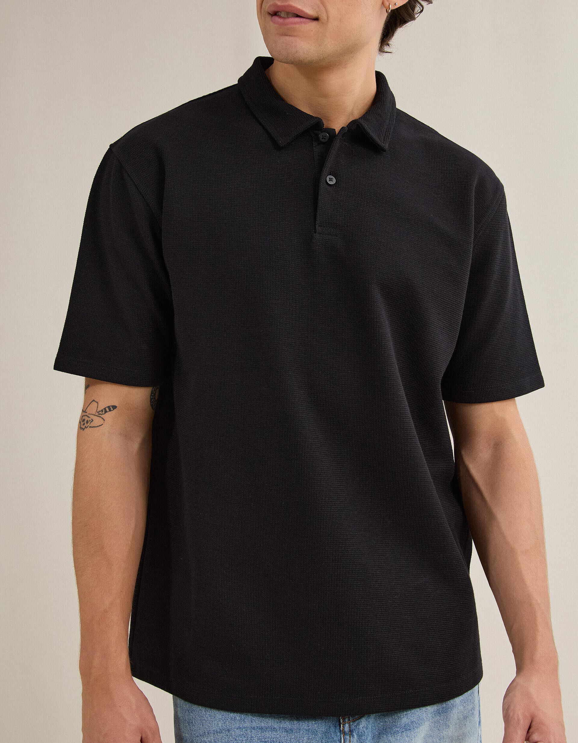 Comprar Online Polo Estruturado, Homem, Preto