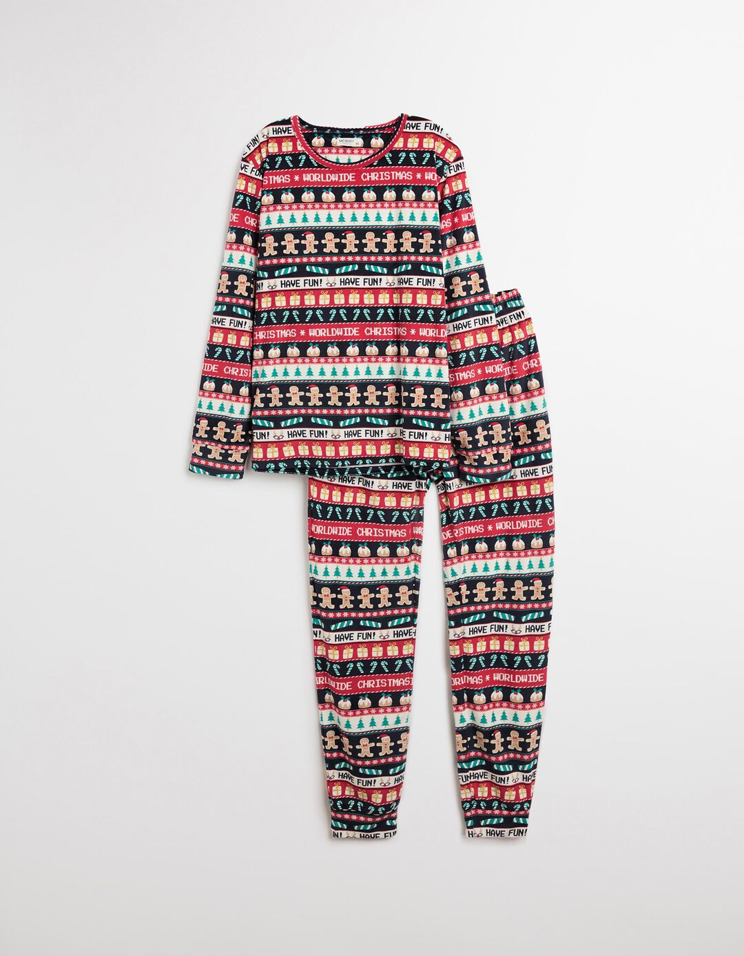 Pijama Polar de Natal, Homem, Multicor