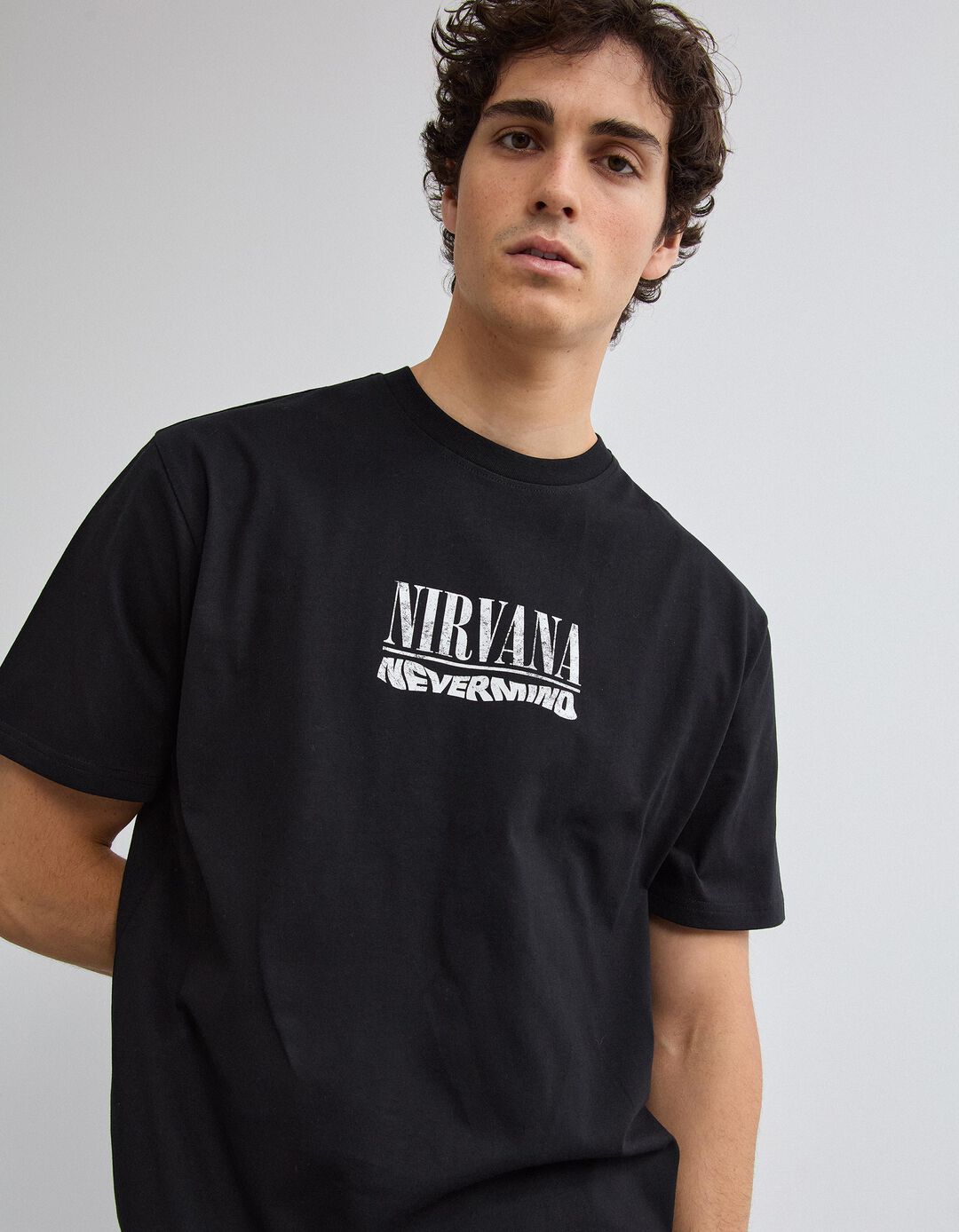 T-shirt Nirvana, Homem, Preto