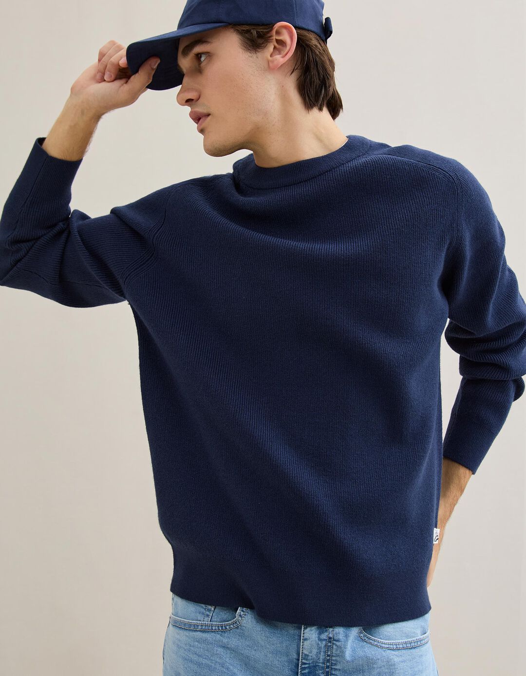 Camisola de Malha, Homem, Azul Escuro