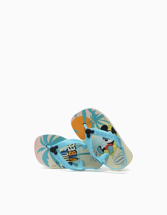 Sandalias de Playa 'Havaianas' 'Mickey Mouse', Bebé, Azul Claro