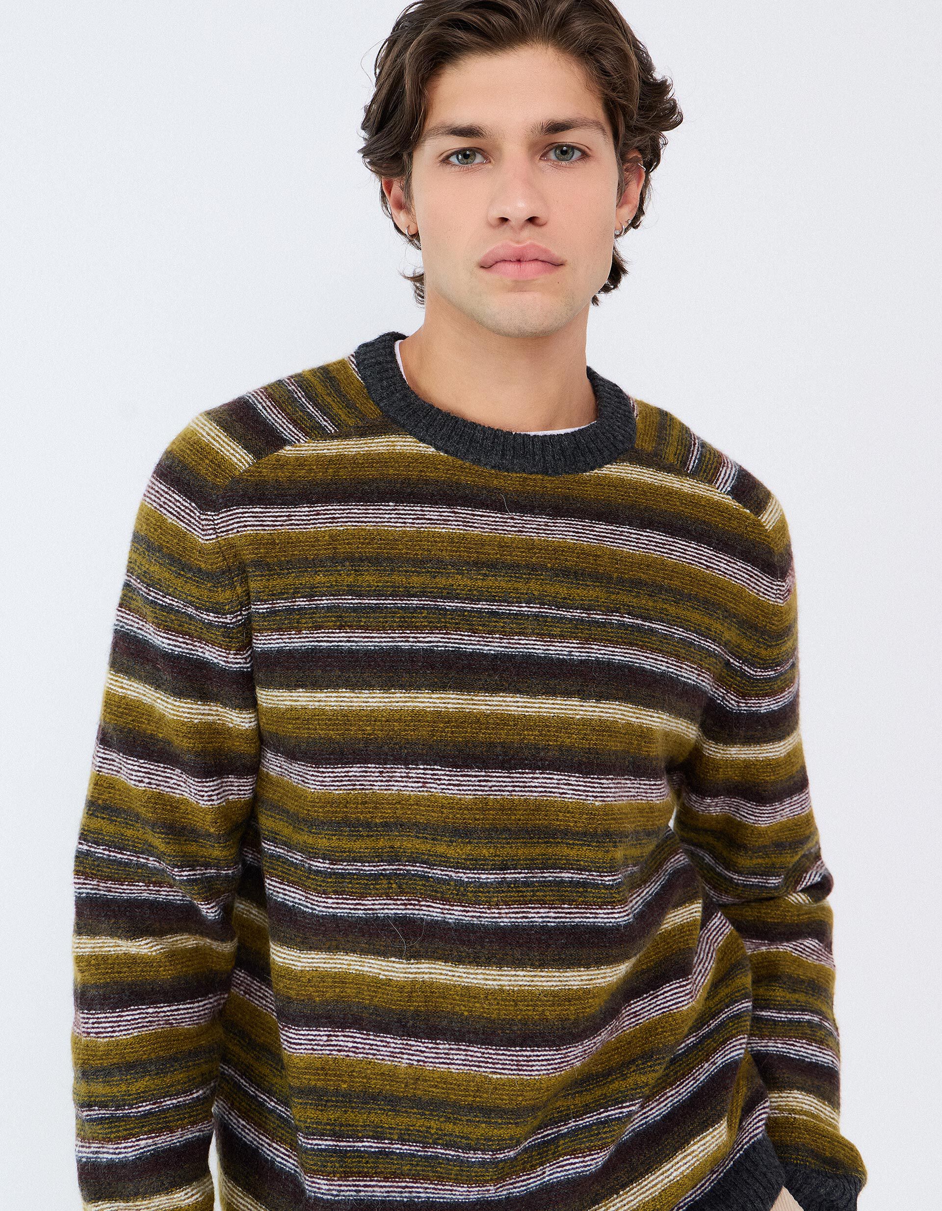 Comprar Online Camisola De Malha &Agrave;s Riscas, Homem, Verde