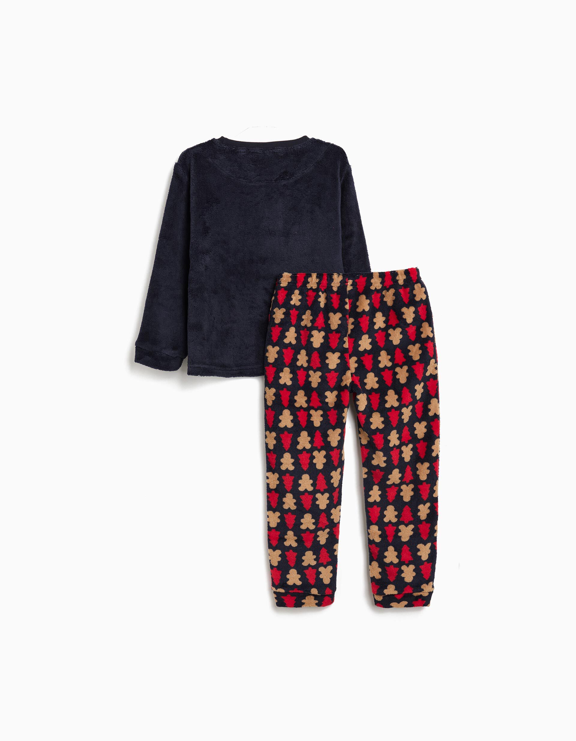 Comprar Online Pijama Polar Aveludado de Natal, Beb&eacute;, Azul Escuro