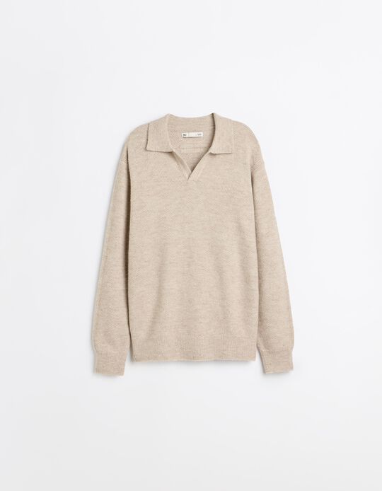 Comprar Online Camisola De Malha, Homem, Bege