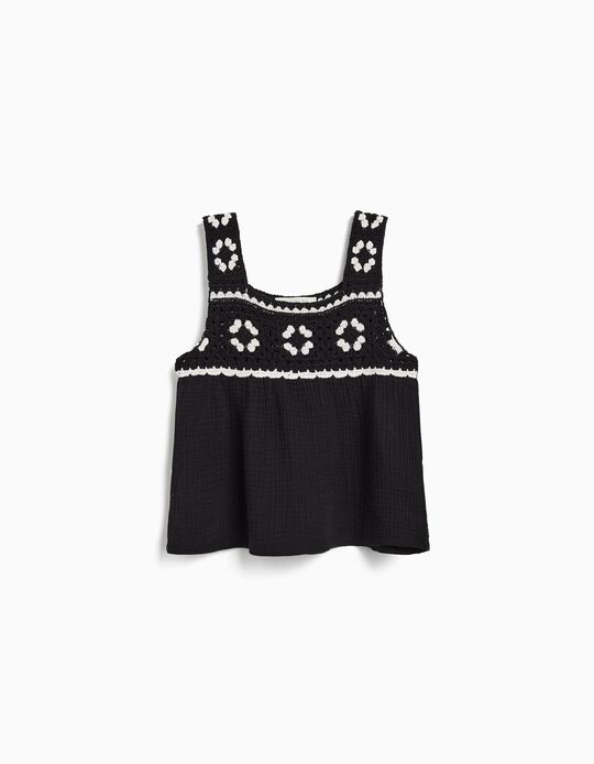 Comprar Online Top Crochet, Menina, Preto 
