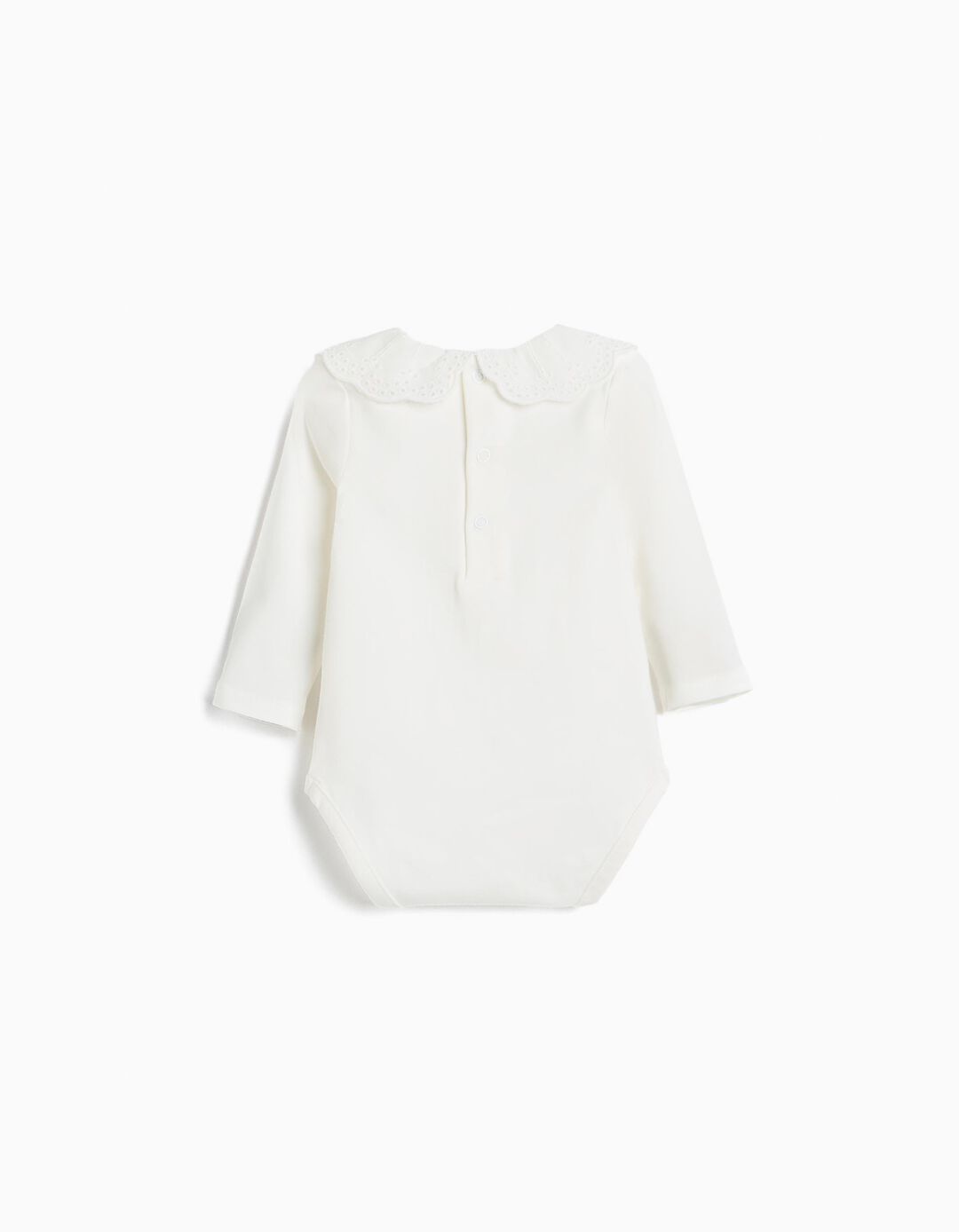 Body De Manga Comprida, Rec&eacute;m-Nascido, Branco