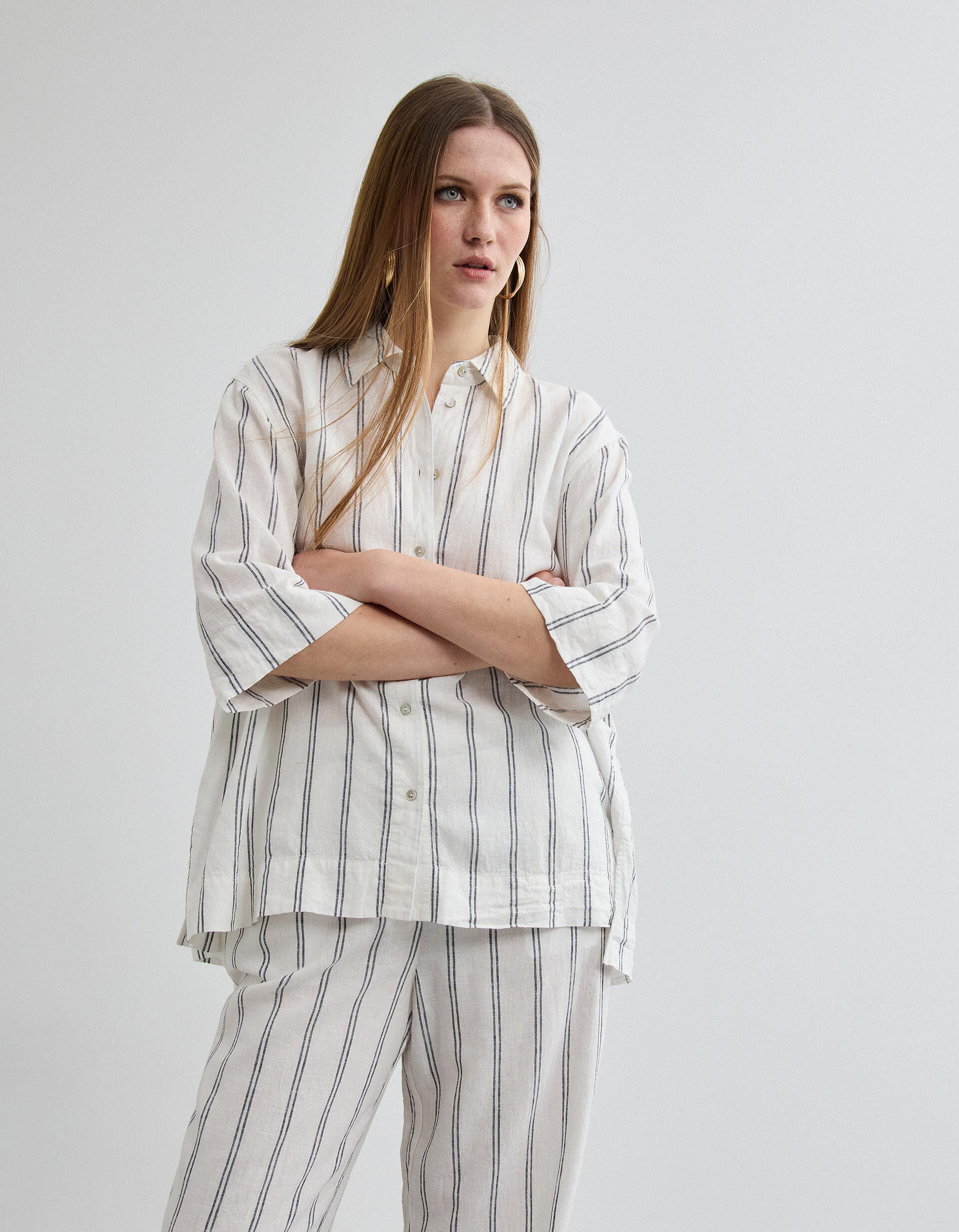 Comprar Online Camisa com Linho, Mulher, Cru