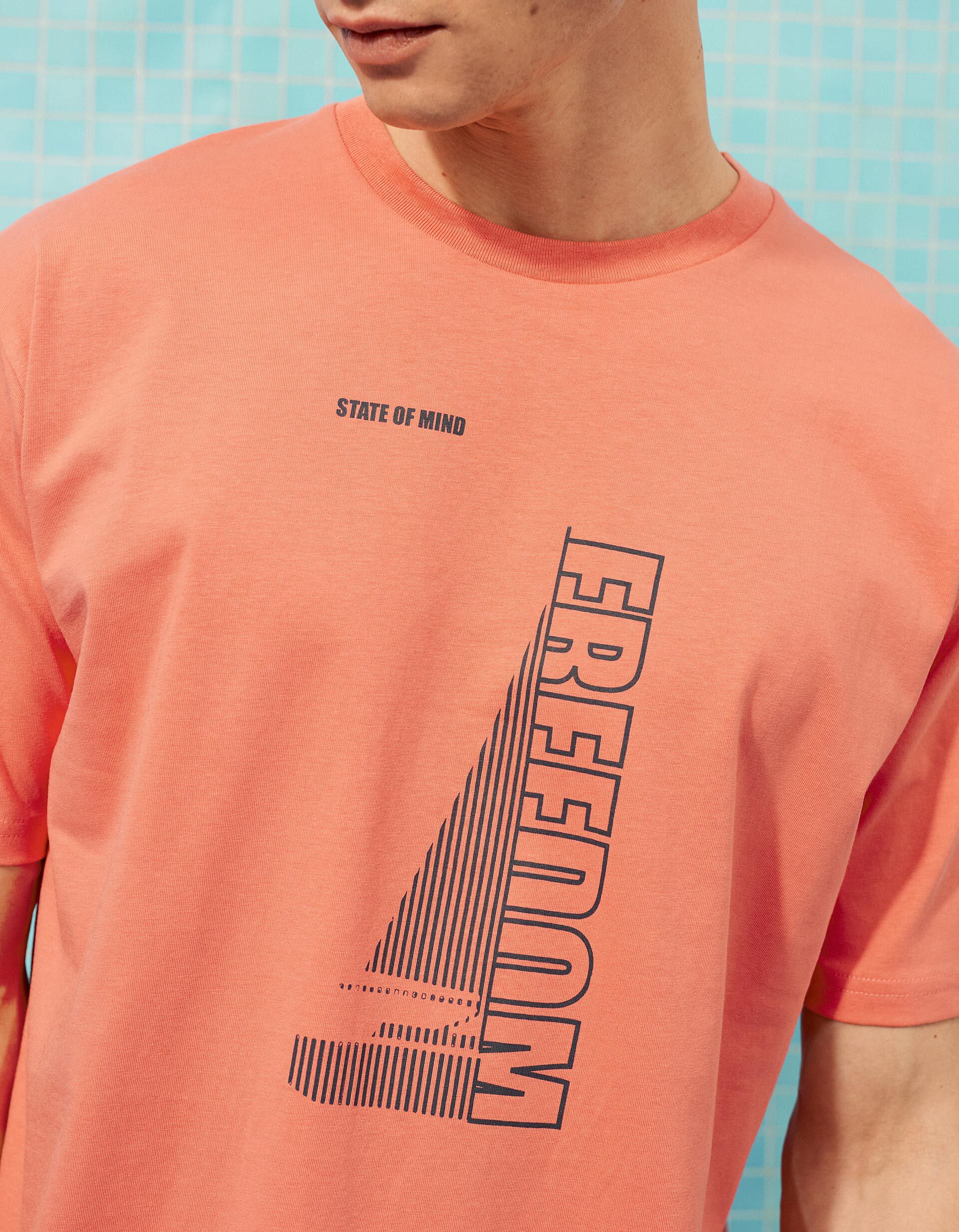 Comprar Online T-shirt Estampada, Homem, Laranja
