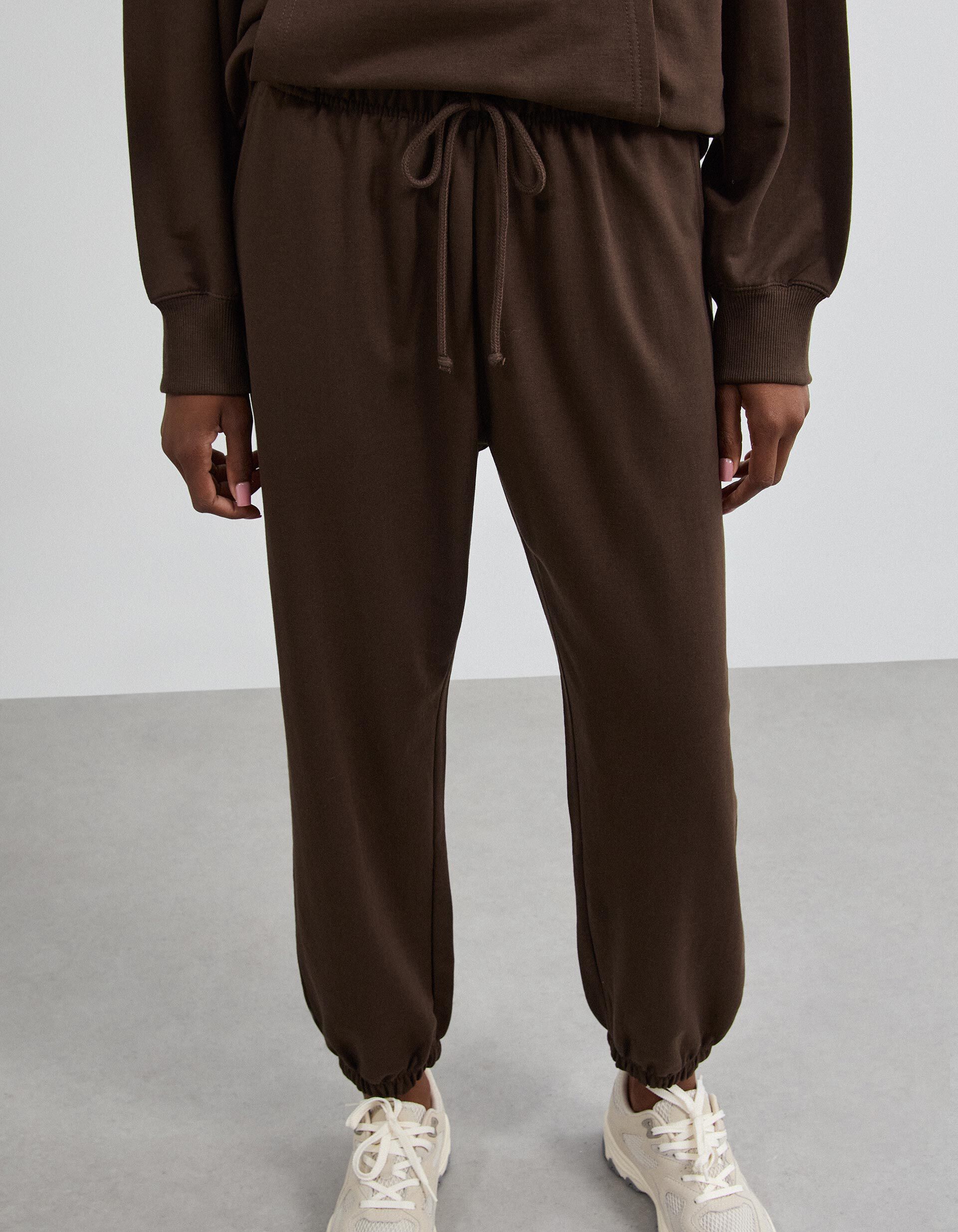 Comprar Online Cal&ccedil;as Jogger De Felpa, Mulher, Castanho Escuro