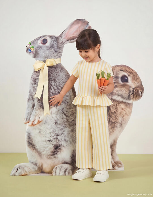 Comprar Online Conjunto T-shirt e Cal&ccedil;as, Menina, Amarelo Claro