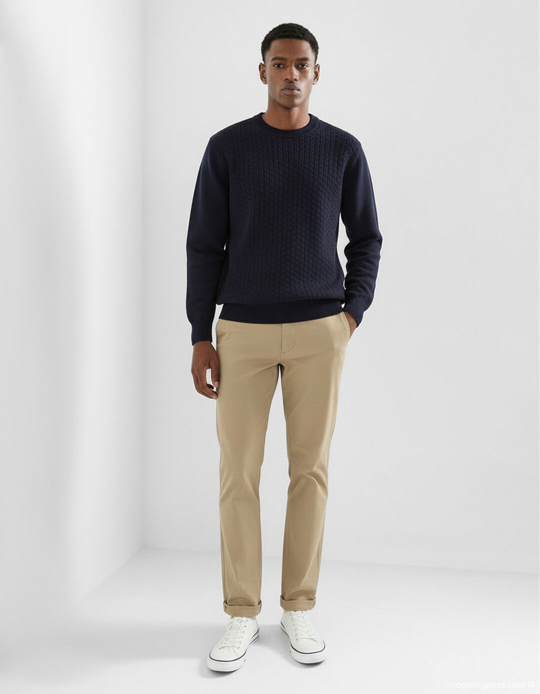 Cal&ccedil;as Chino Premium 'Slim fit', Homem, Bege Escuro