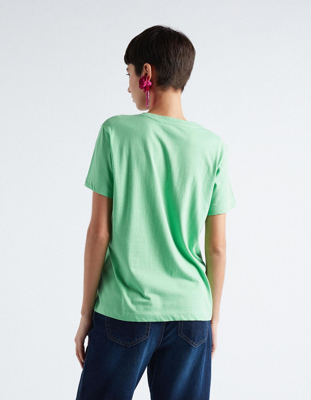Round Neck T-shirt, Women, Light Green