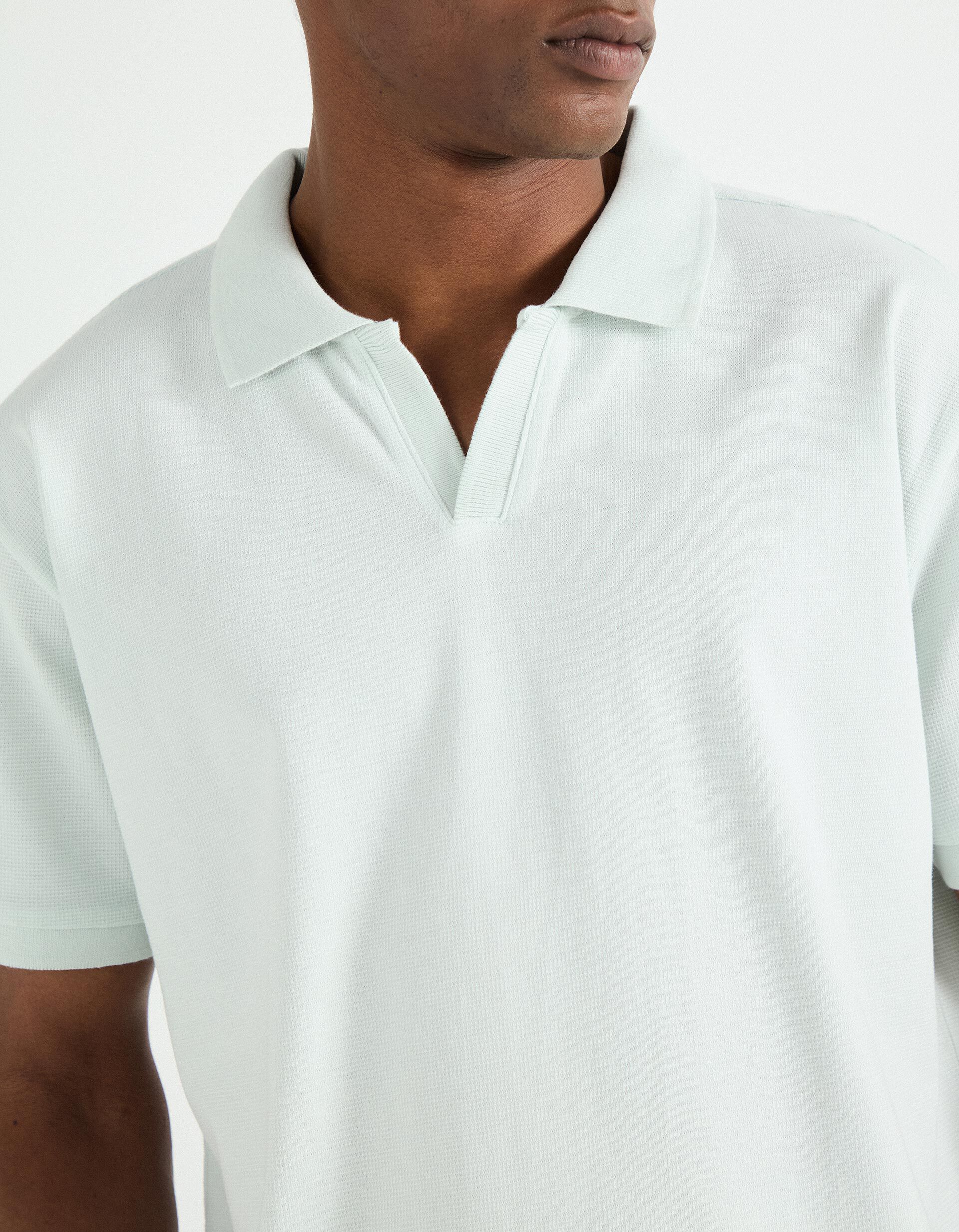 Comprar Online Polo Waffle, Homem, Azul Claro