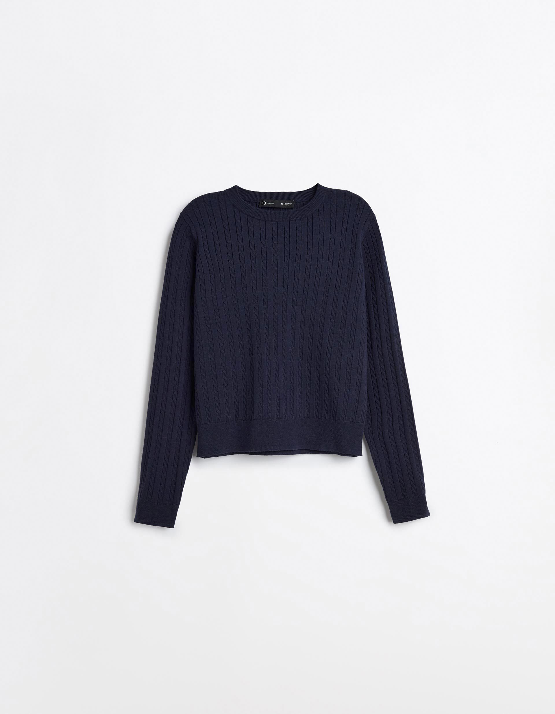 Comprar Online Sweater Tricotada Com Viscose, Mulher, Azul Escuro