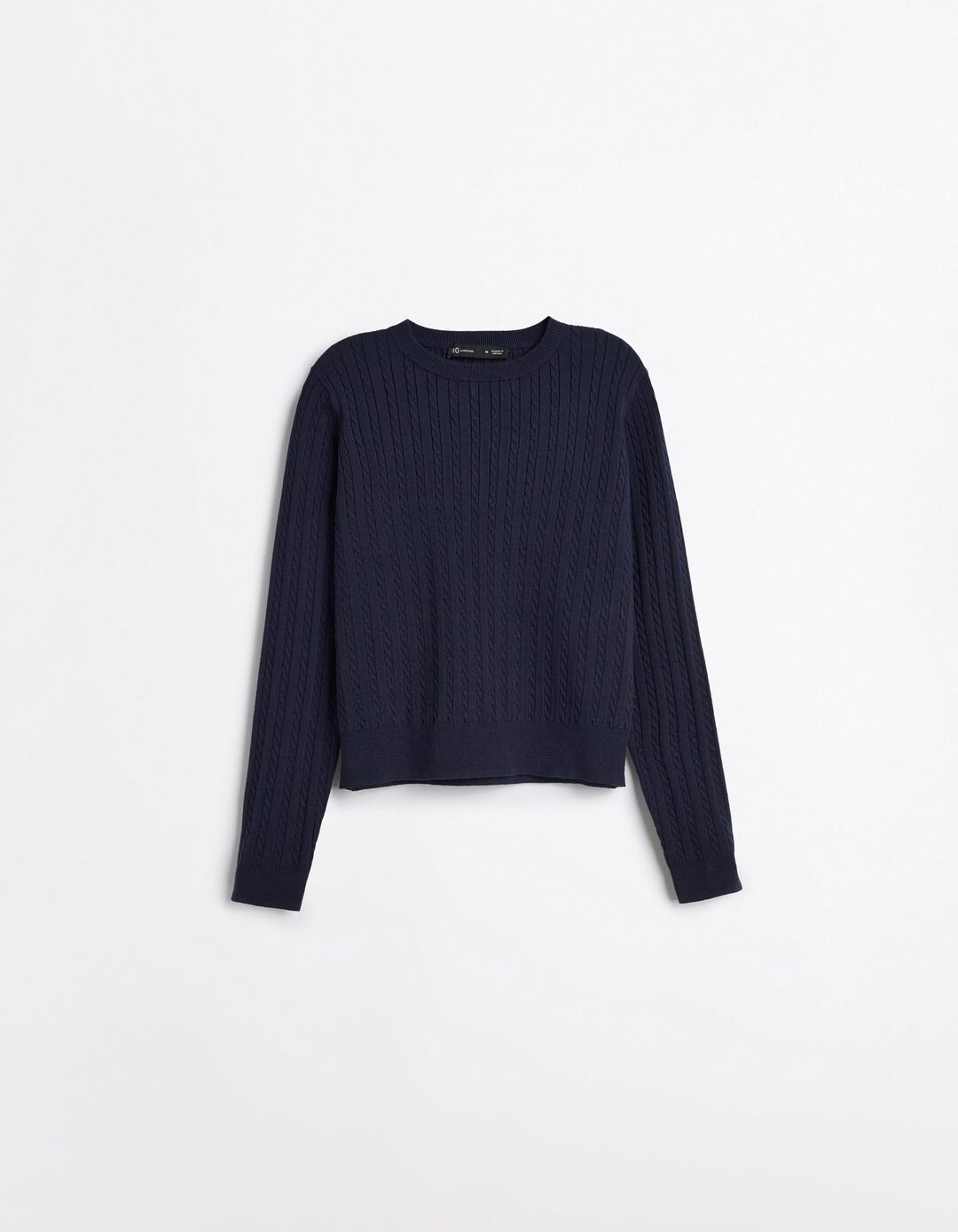 Sweater Tricotada Com Viscose, Mulher, Azul Escuro