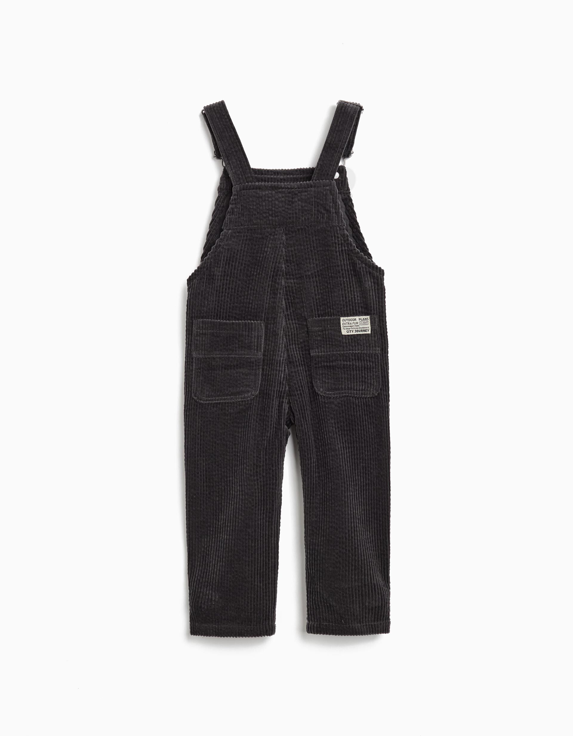 Comprar Online Jardineira de Bombazine, Menino, Cinzento Escuro 