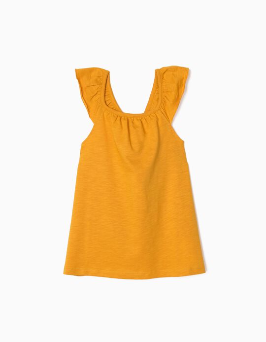 Top with Frills for Girls, Yellow