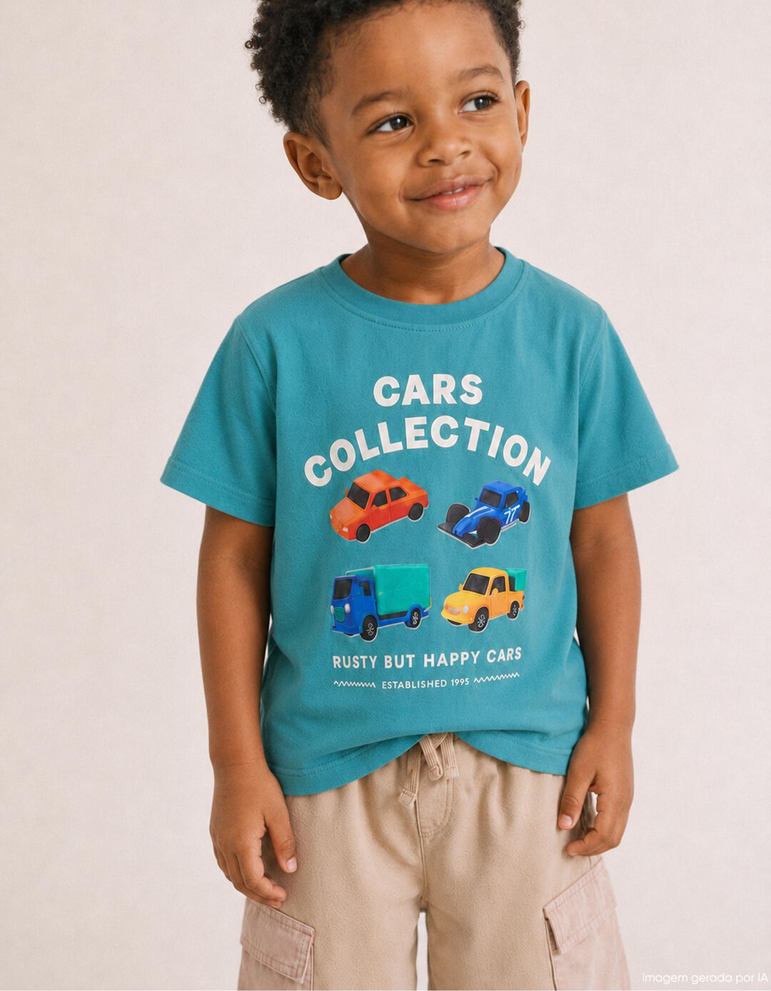 T-shirt Estampada, Menino, Azul