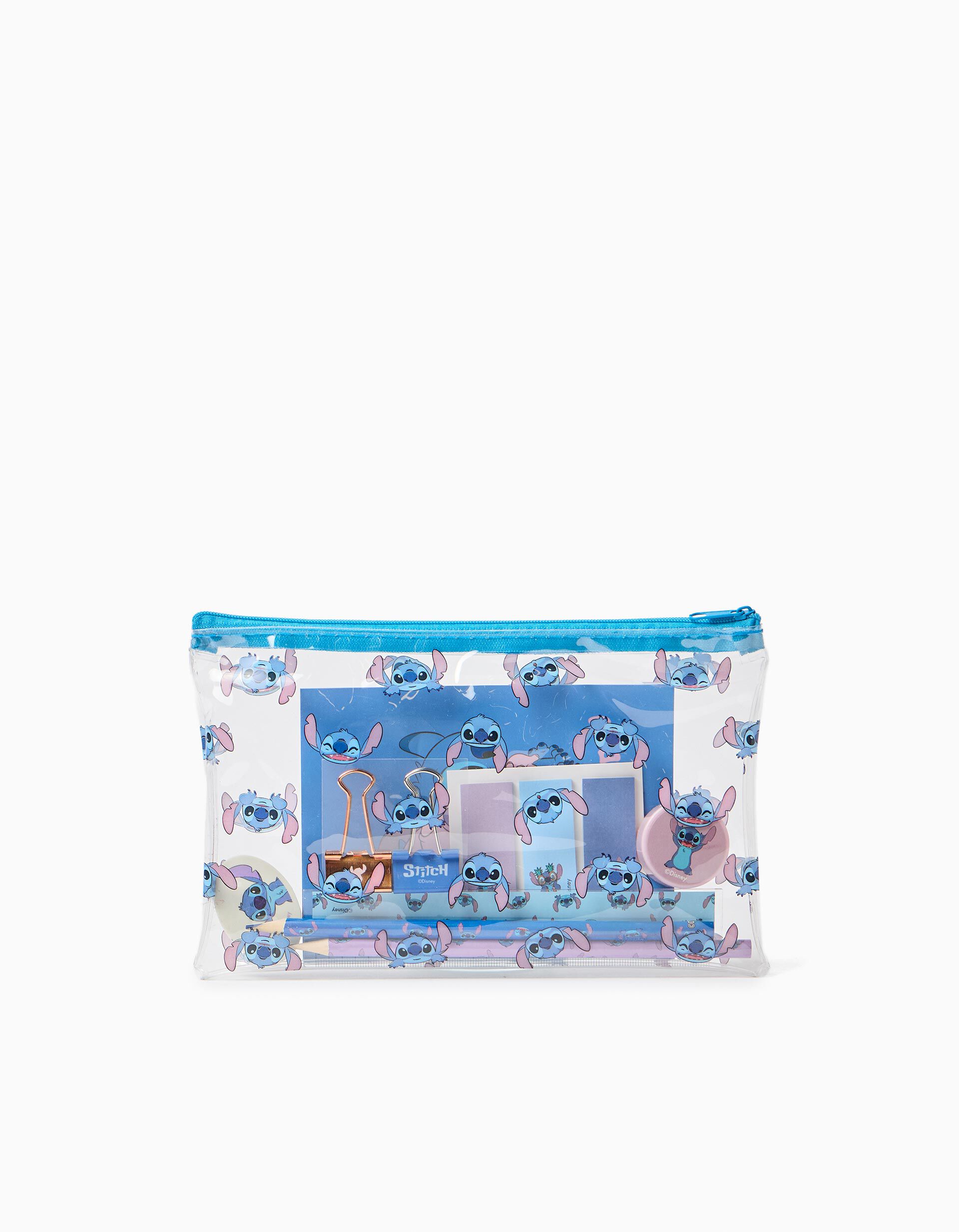 Conjunto de Papelaria 'Stitch' &copy;Disney, Menina, Azul 