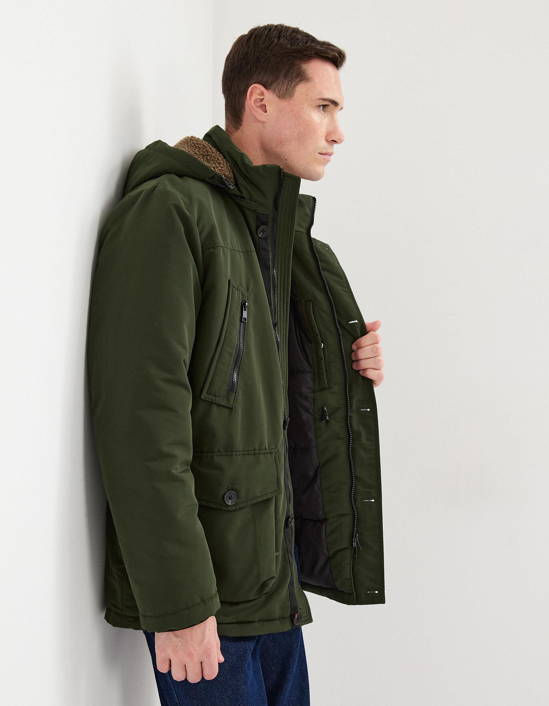 Comprar Online Parka com Capuz, Homem, Verde Escuro