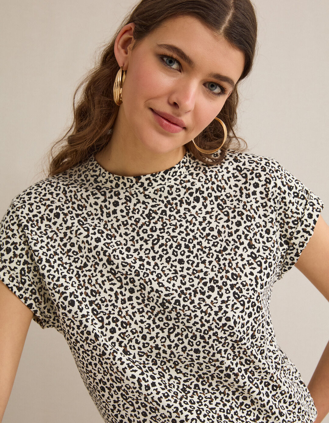 T-shirt Animal Print, Mulher, Preto