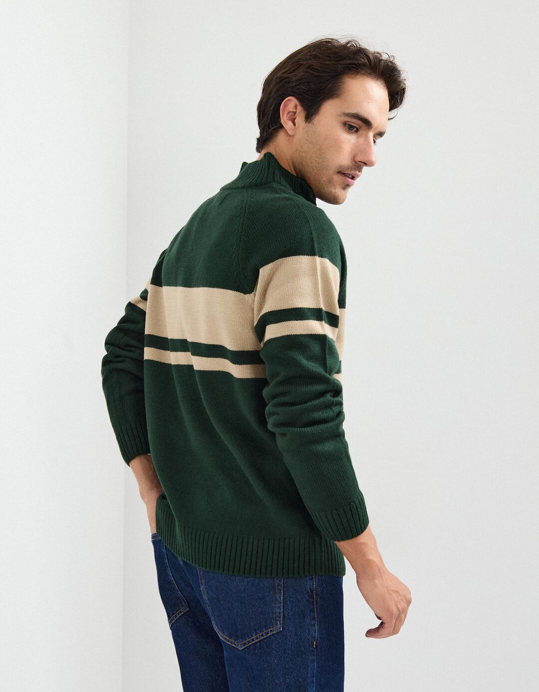 Camisola de Malha, Homem, Verde Escuro