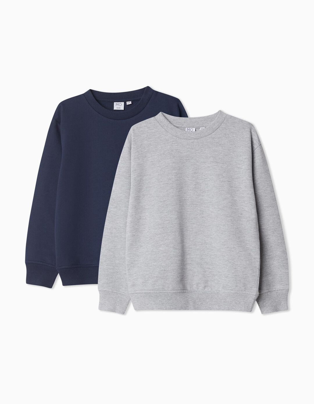 Pack 2 Fleece Sweatshirts, Boys, Light Grey/Dark Blue