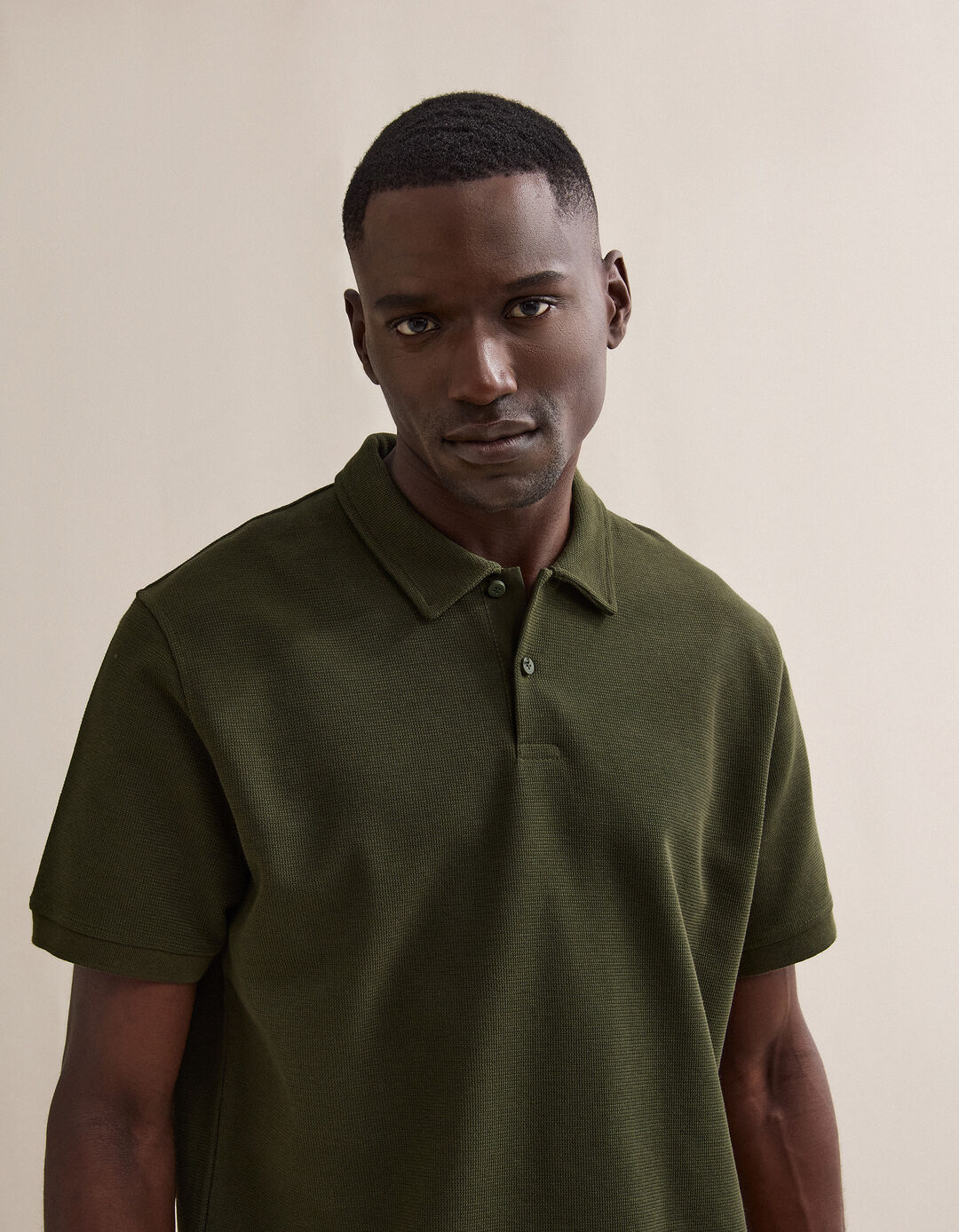 Polo Waffle, Homem, Verde Escuro