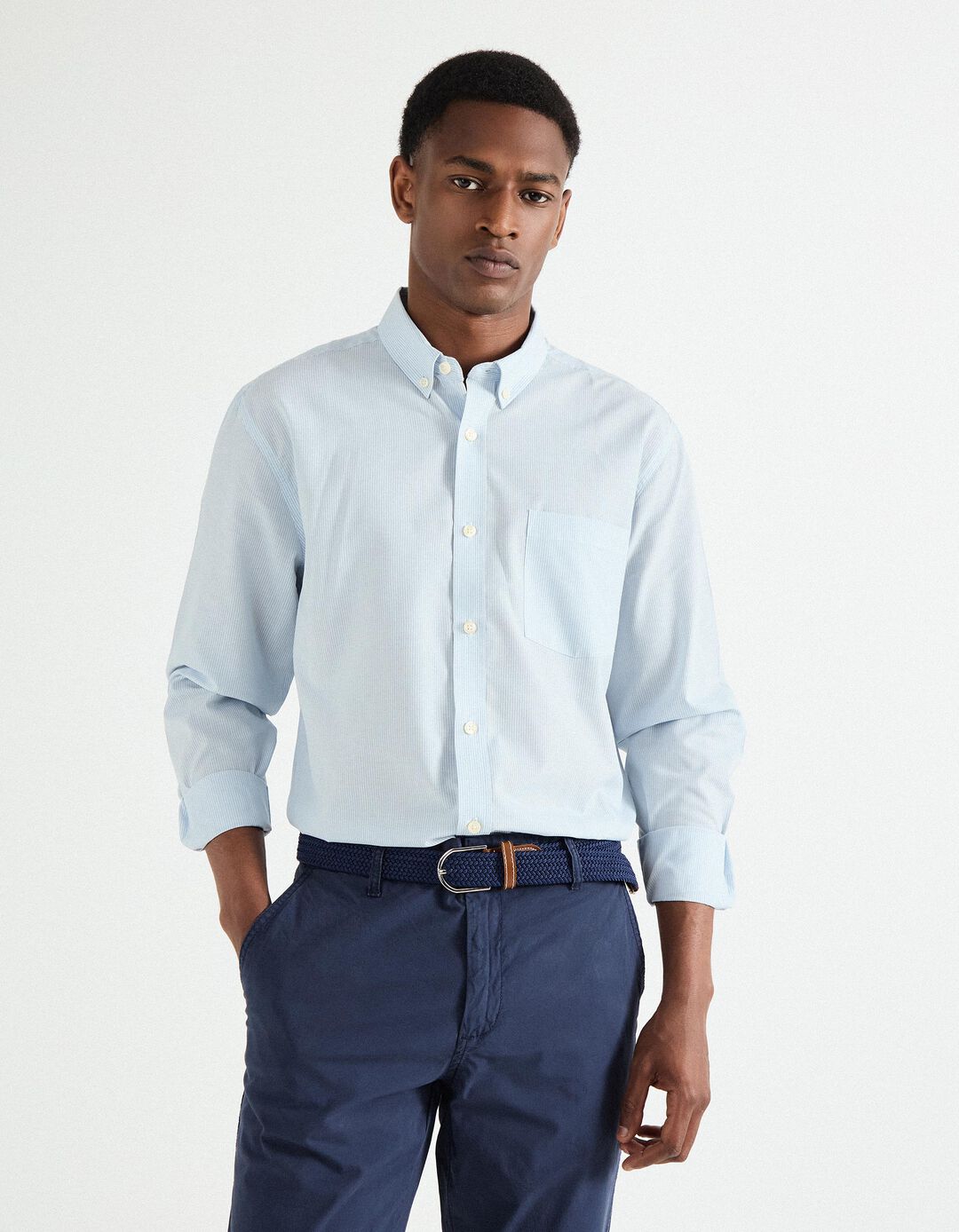 Camisa, Homem, Azul Claro