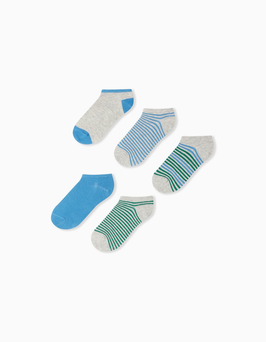5 Pairs of Invisible Socks Pack, Boys, Multicolour