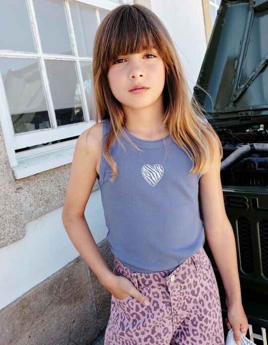 Comprar Online Tank Top Canelado, Menina, Azul Escuro