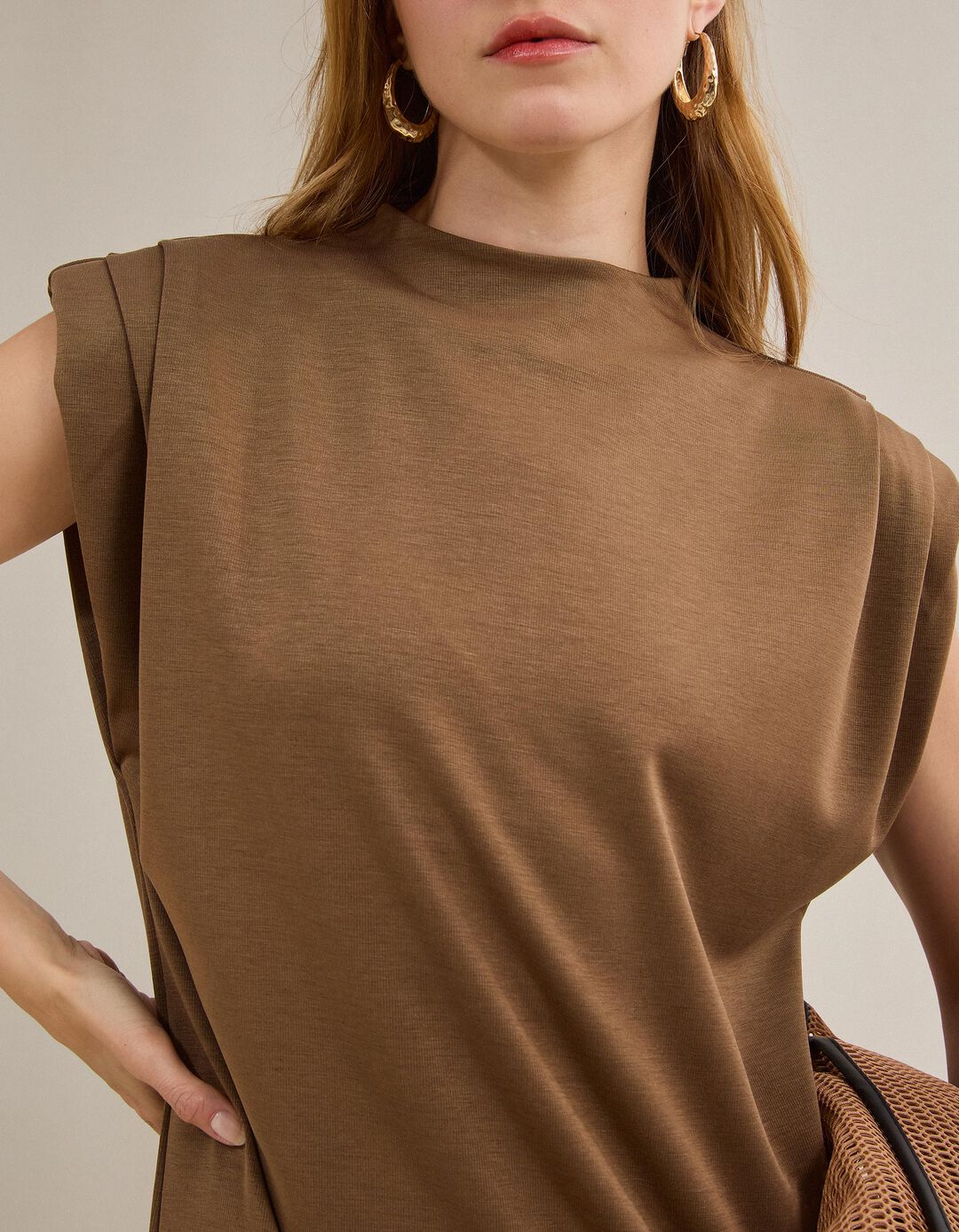 Vestido Comprido, Mulher, Bege 
