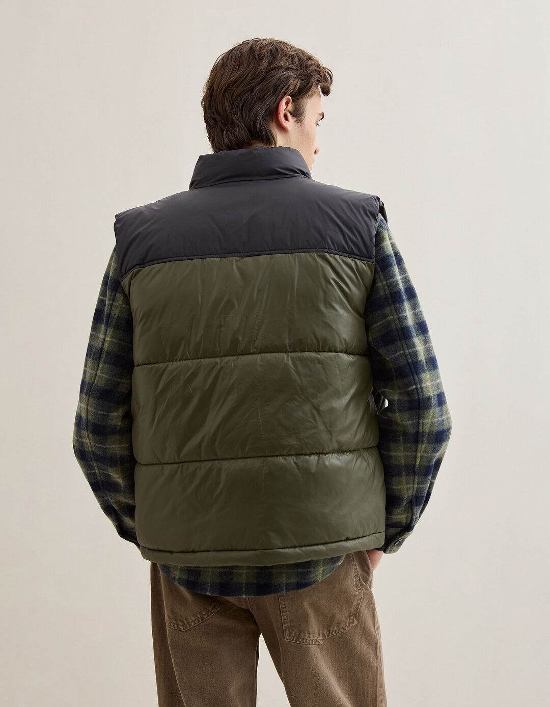 Colete Acolchoado, Homem, Verde Escuro