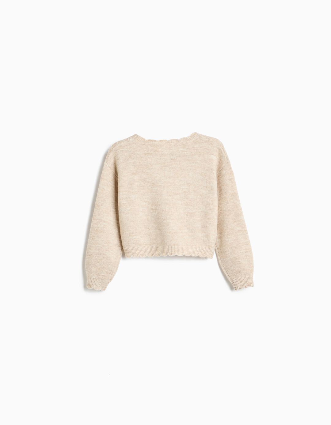 Camisola De Malha, Menina, Bege Claro