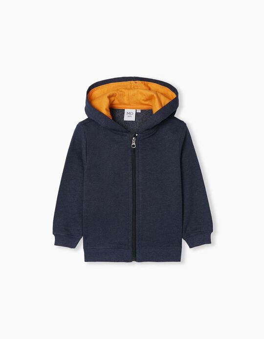 Hooded Fleece Jacket, Baby Boys, Dark Blue