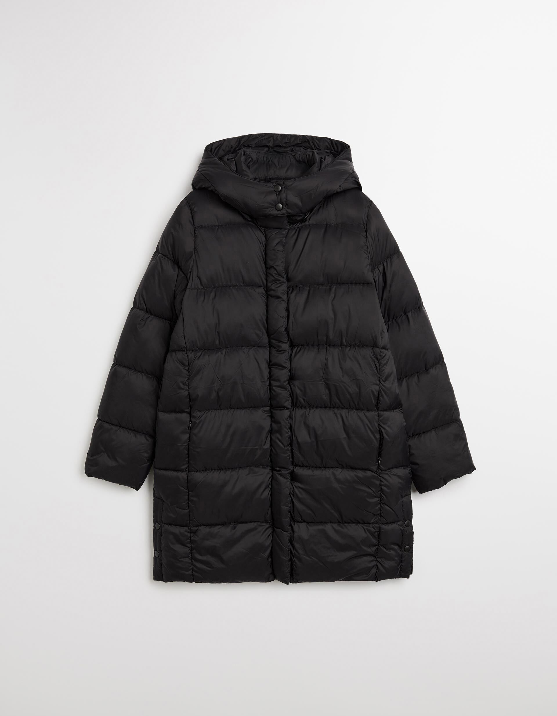 Comprar Online Casaco Acolchoado Comprido, Mulher, Preto