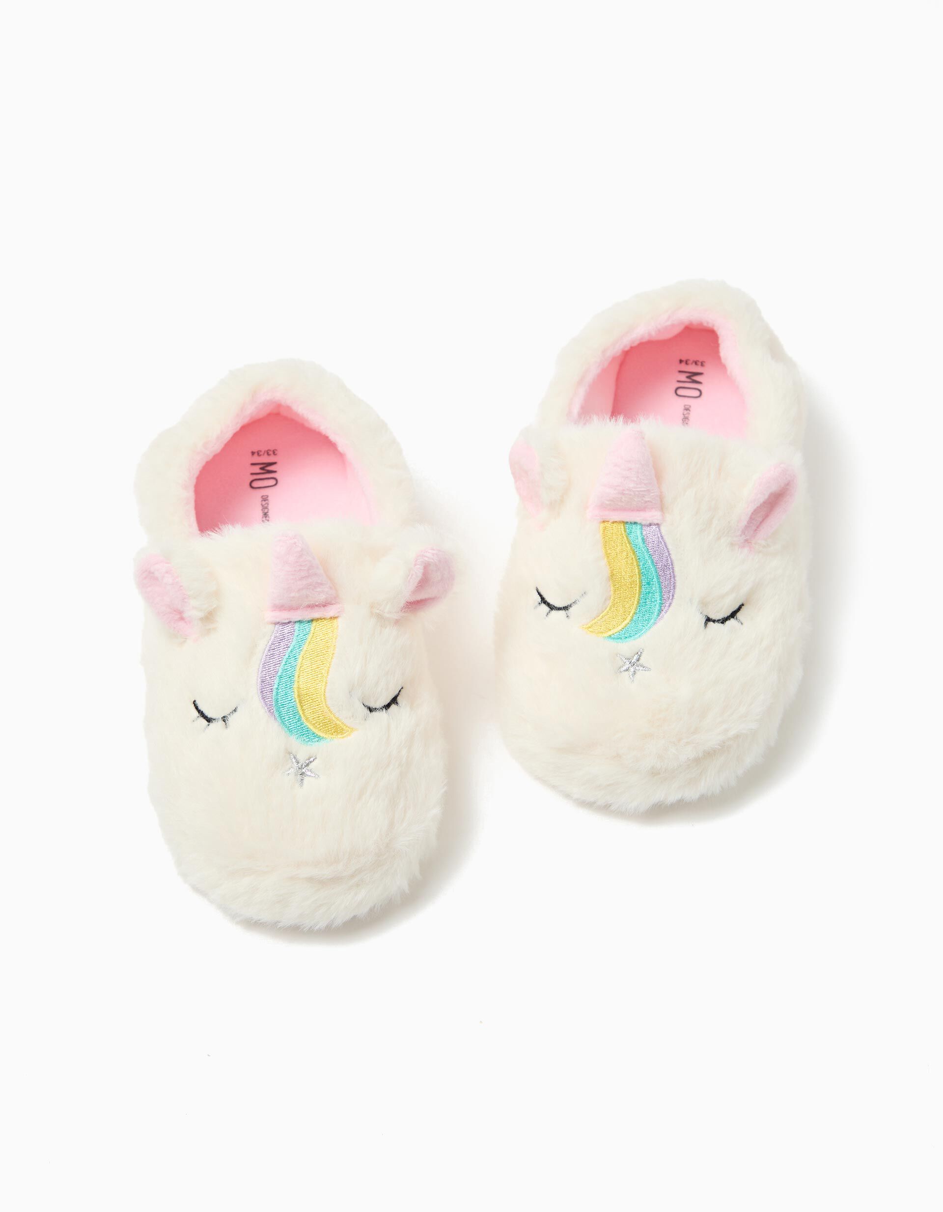 Comprar Online Pantufas Unic&oacute;rnio, Menina, Branco