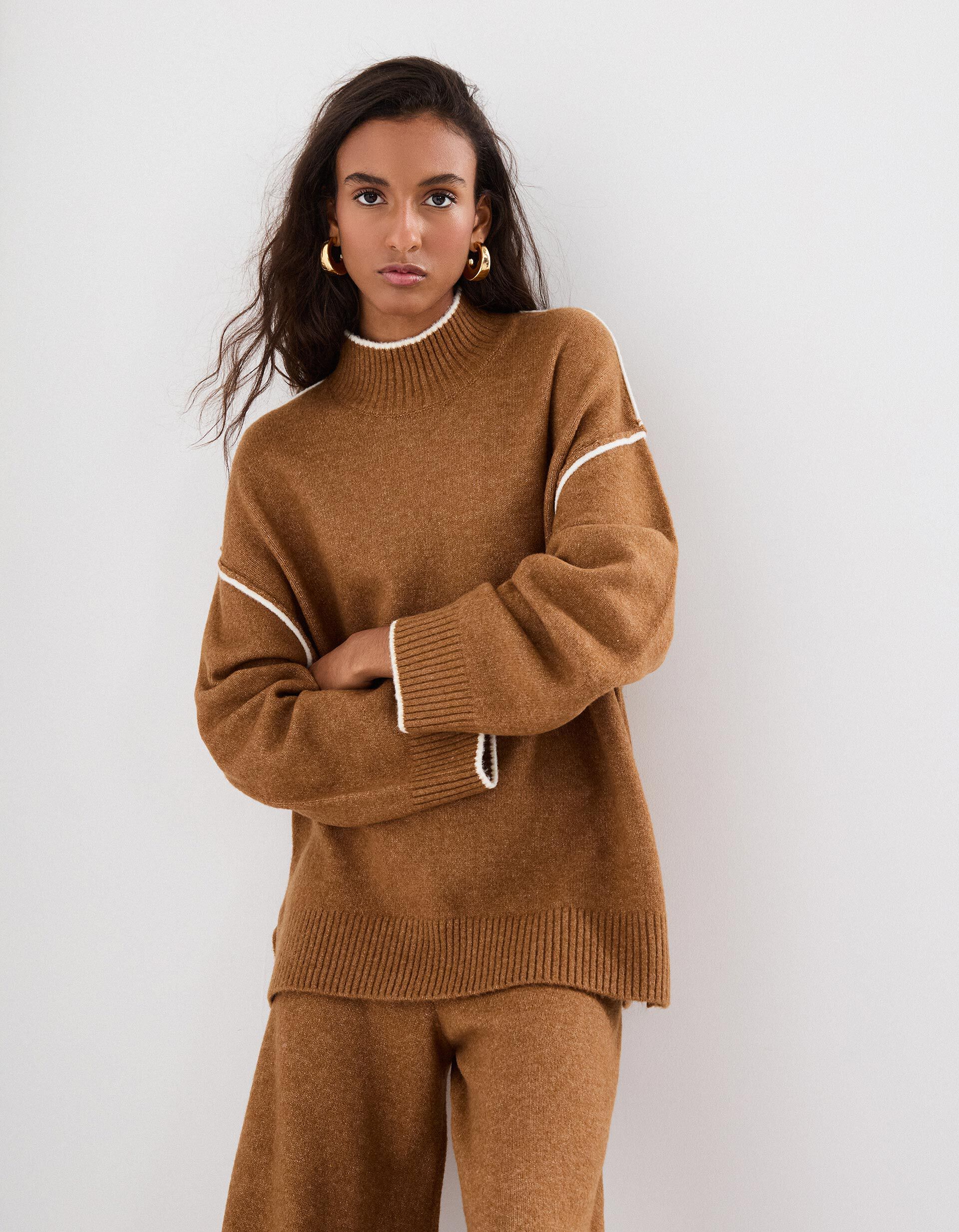 Comprar Online Camisola com L&atilde;, Mulher, Castanho Claro