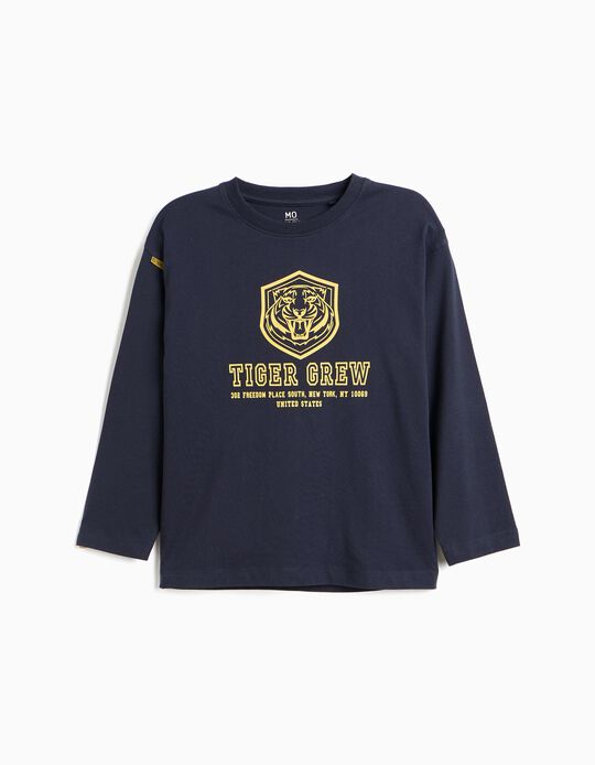 Comprar Online T-shirt De Manga Comprida, Menino, Azul Escuro