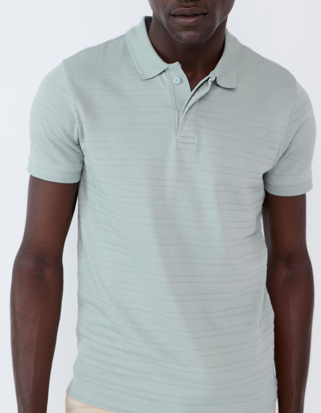 Polo Jacquard, Homem, Verde Claro