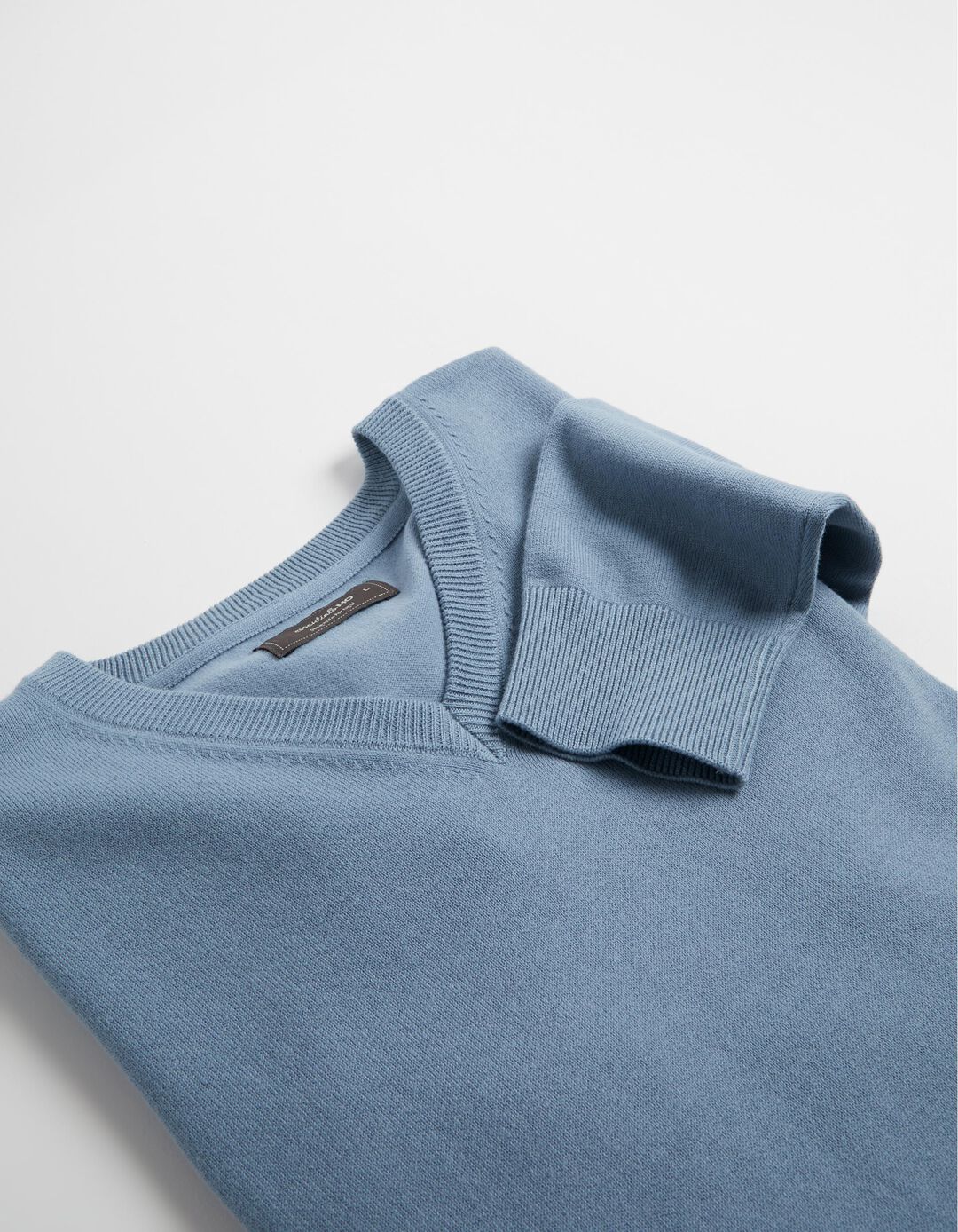 V Neckline Knitted Jumper, Men, Blue