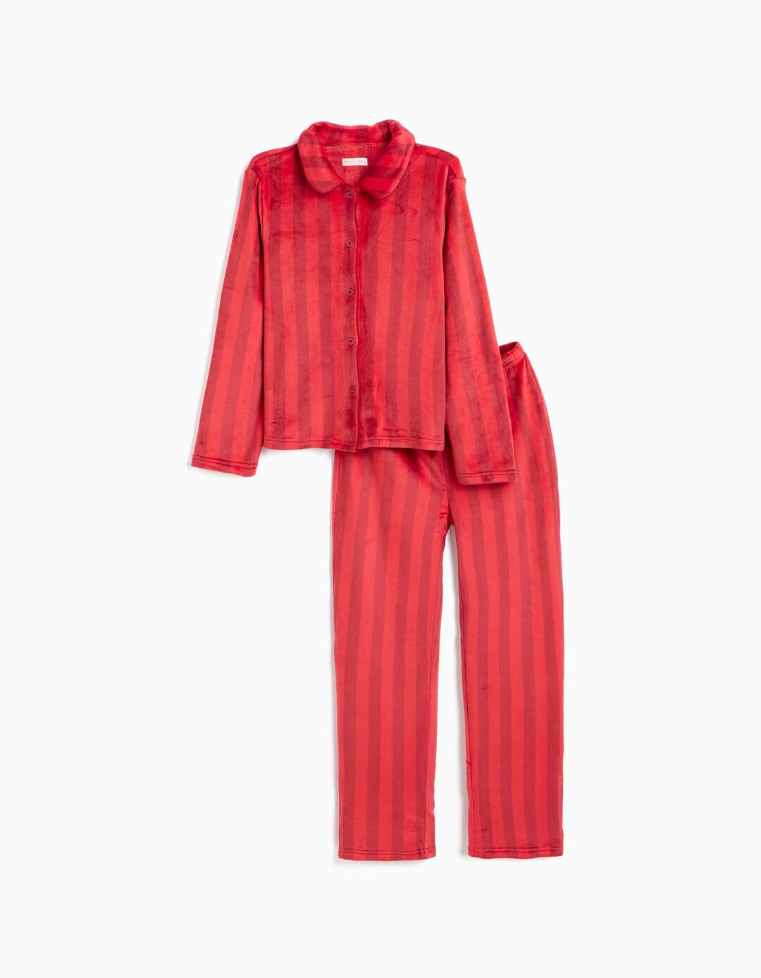 Pijama De Natal Aveludado, Menina, Vermelho Escuro